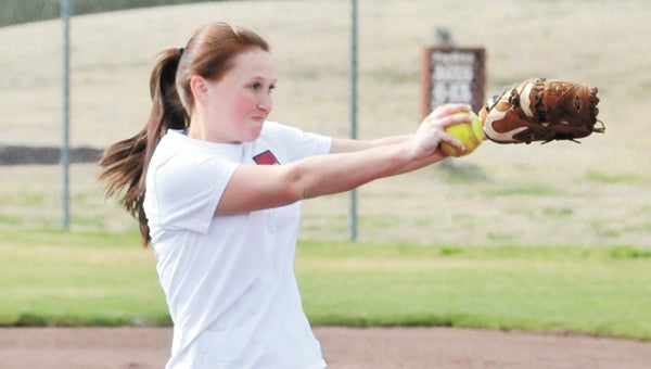 Andalusia’s Hannah Burnette pitches at an earlier practice this season. |                                                                           File photo