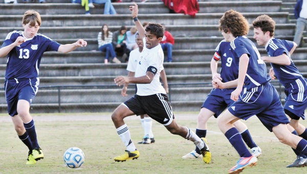 Andalusia’s Hiren Patel scored two goals for the Bulldogs Friday night. |            File photo