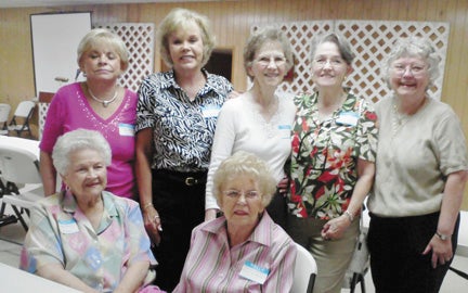 Granddaughters of Ab and Minnie Stokes attending the reunion were (seated) Virginia Hicks, Louise Stokes (daughter-in-law), (standing): Sheila Taylor, Sylvia Jordan, Loretta Kinney, Jackie Melikian and Sharron Martin. 