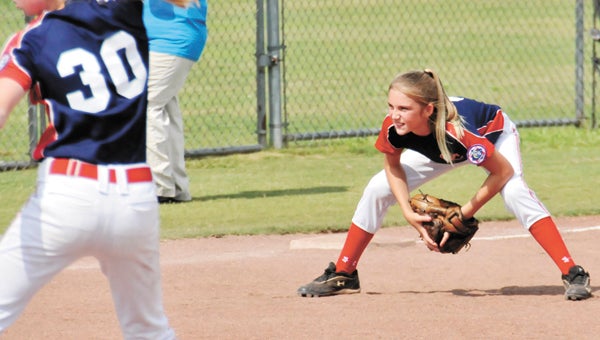 Ashlyn Joyner's mom, Stacey, said it's an extreme sense of pride to watch her daughter play. Ashlyn is shown here during the state softball tournament late in June. | Andrew Garner/Star-News