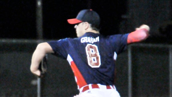 Covington County's Ross Graham threw a complete game to help lead the host team to its first win of the World Series Sunday night at Red Level's Hammett Holley Sports Complex. | Andrew Garner/Star-News