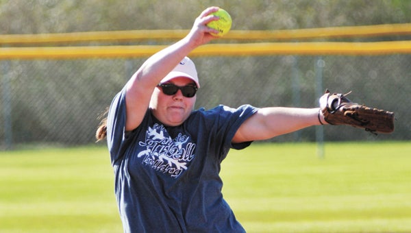 Andalusia senior pitcher Abbie Young practices Friday afternoon. | Andrew Garner/Star-News