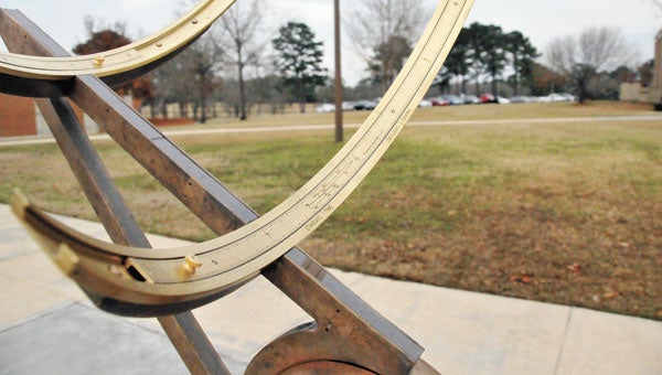 This is a focusing sun dial custom made for its location on the LBW campus by Precision Sundials in Vermont. The earliest sundials date back to 3500 B.C.          