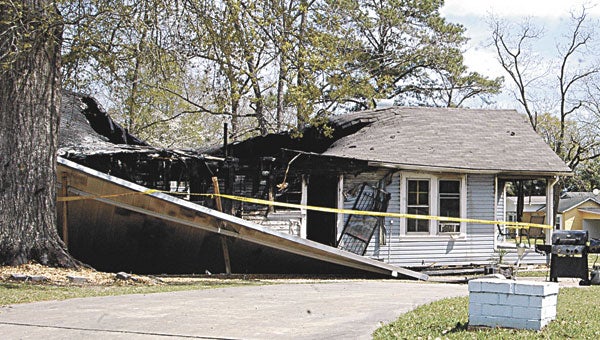 This home on Snead Street was destroyed by fire late Wednesday night. Andalusia firefighters spent hours fighting it. | Kendra Bolling/Star-News
