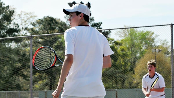 Andalusia's Ian Peek returns a forehand Thursday afternoon. | Andrew Garner/Star-News