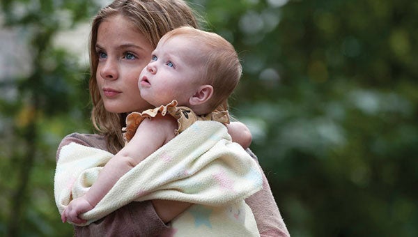 Shown is Eleora DiFranco as Judith Grimes, along with Lizzie Samuels.  Photo courtesy of AMC. 