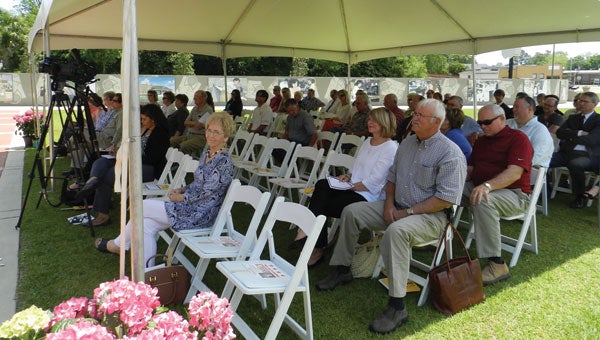 A crowd of more than 40 people listened to current officials and those seeking election this year at Covington County Day, held on the lawn of the Chamber Thursday.