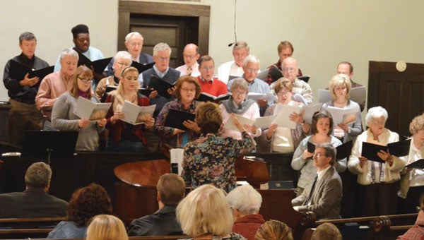 A choir of Presbyterians, Methodists, Baptists and Episcopalians sang together.       