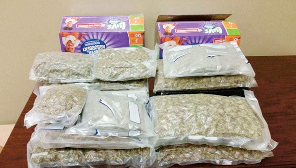 Shown is the more than 9 pounds of marijuana found Thursday. | Courtesy photo