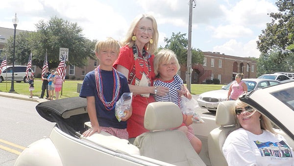 Grand marshal Margie Thomasson was accompanied by her grandsons, Hamp and Chappell Clanton. 