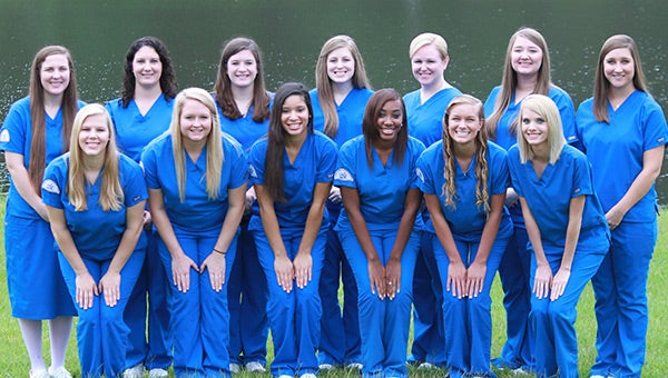 The entire senior-level class in the Diagnostic Medical Sonography program at LBW Community College passed the first of two important registry exams on the first try. Included are, front row from left, Mandi Mallory of Elba; Shelby Cochran of Jack; Lenibel Concepcion of Bonifay, Fla.; Jerika Shepherd, Luverne; Hanna Chaney, Uriah; Morgan Boozer, Thorsby; back row, Amber Hutchinson of Jackson; Emily O’Rourke, Andalusia; Bonnie Rosser, Ariton; Candace Chapman, Dothan; Melissa Morrow, Enterprise; Joanna Drake, Dothan; and Brooke Manning, Jack. Courtesy photo