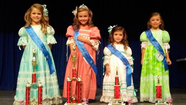2016 Tiny Miss Covington County Fair Shown from left are first runner up Mary Katherine O’Neal, Queen Gabriell Laken Cobb, second runner up Eden Raine Youngblood, and third runner up Emma Kate Taylor.| Courtesy photos