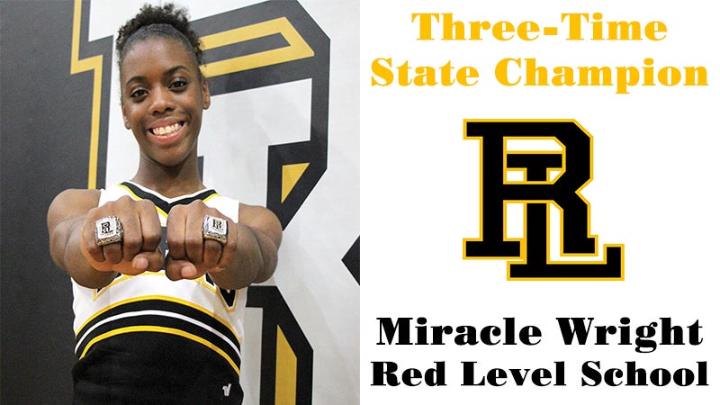 Miracle Wright, three-time track state champion, receives rings at Red Level